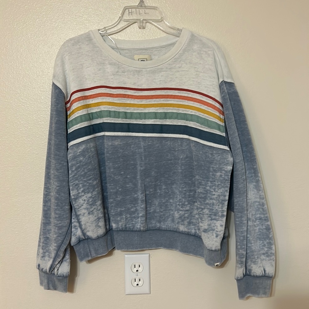 Blue and white distressed Ripcurl sweatshirt